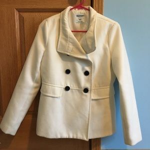 Old Navy White Pea Coat